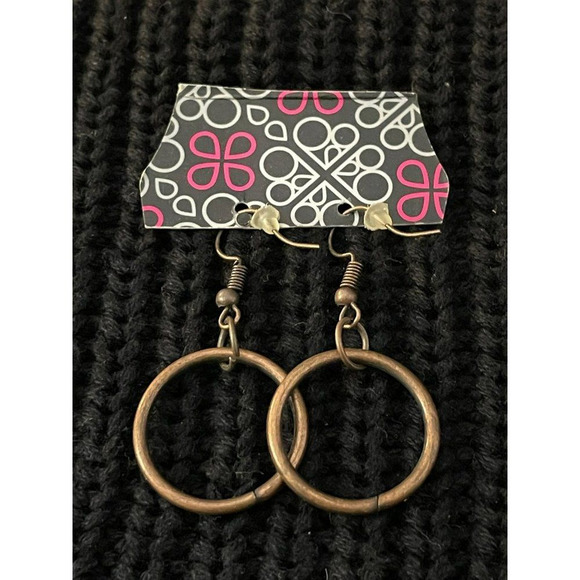 PAPARAZZI Bronze Hoop Charm Accessibly Drop Fashion Earrings - Picture 1 of 5